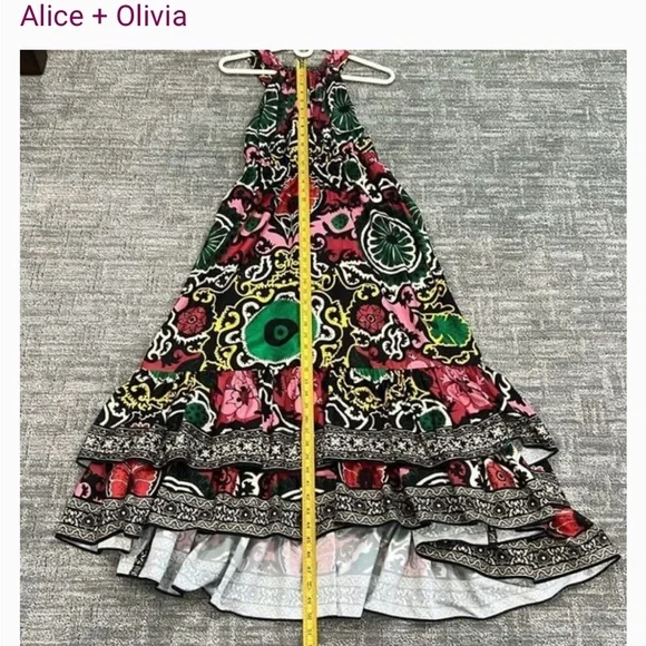 Alice + Olivia Vibrant High Low Dress -FITS LIKE A SIZE 4 - Picture 5 of 7